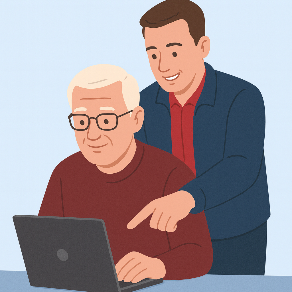 🧓💻 Comment aider un parent âgé à utiliser le numérique : le guide simple pour les familles